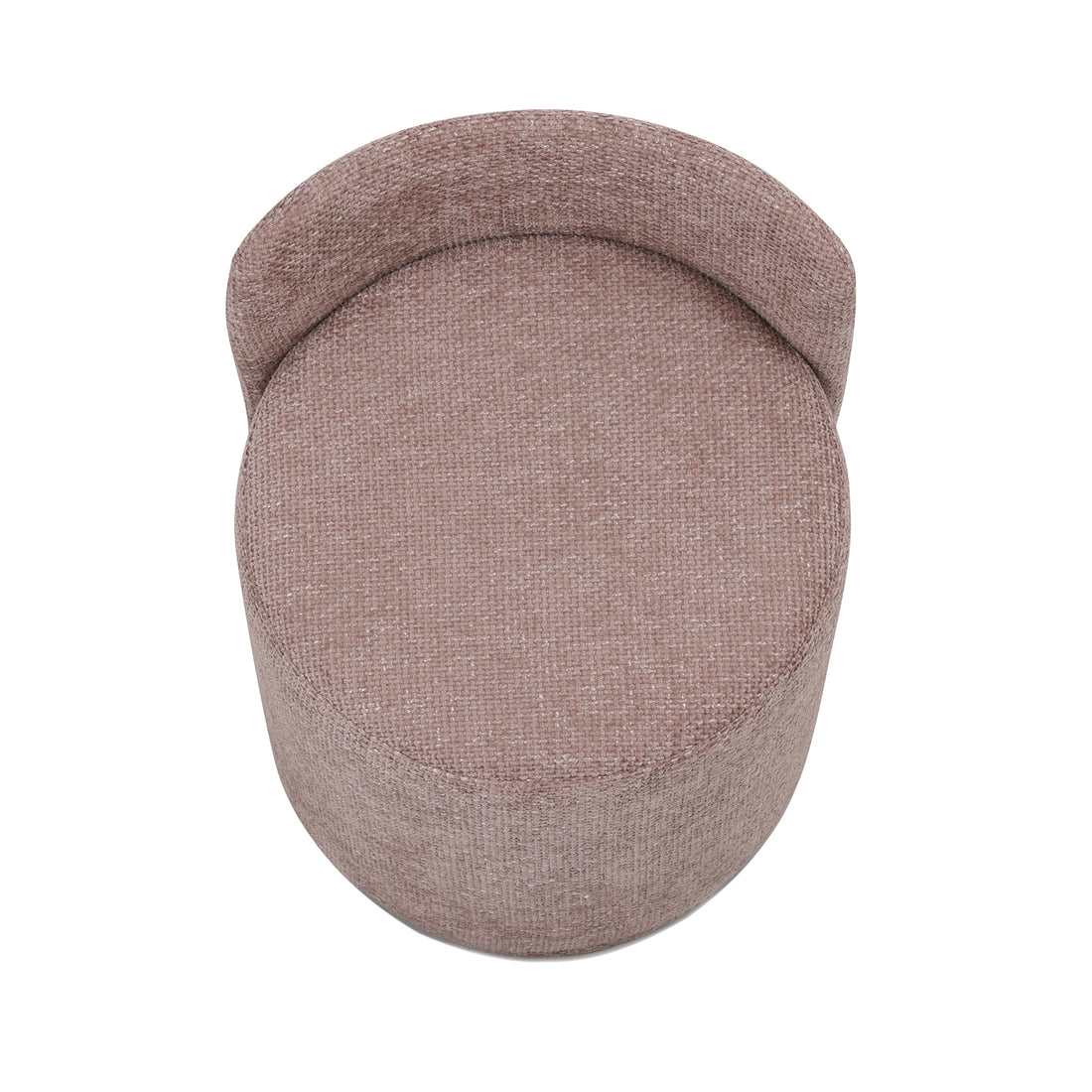 Hiboa Chenille Ottoman Stool in Light Pink, showcasing its plush chenille upholstery and thick cushioning, designed as a versatile piece for seating or as a footrest in modern interiors.