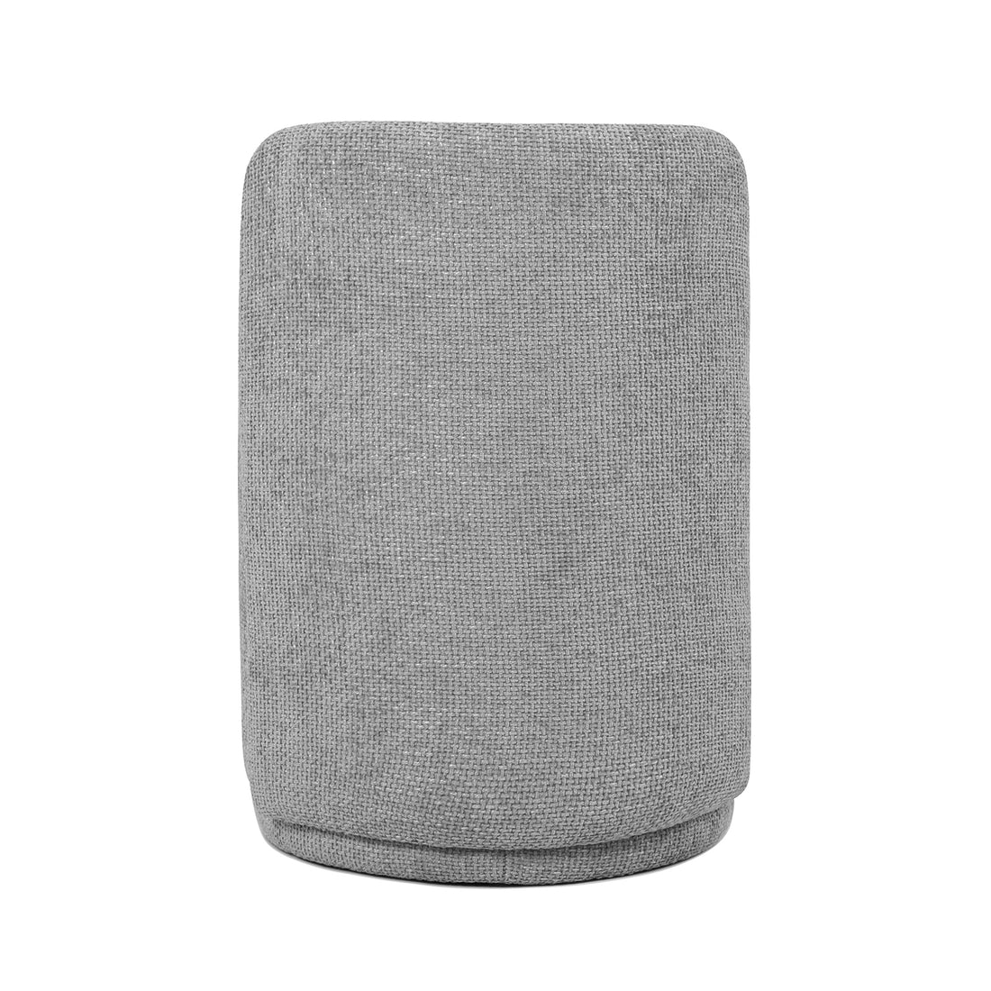 Close-up of the Hiboa Chenille Ottoman Stool in Warm Grey, highlighting its soft chenille texture and plush cushioning, designed for comfort and elegance in any room.