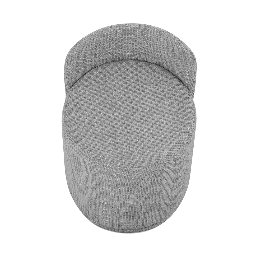 Hiboa Chenille Ottoman Stool in Warm Grey showcasing a modern, plush design with soft chenille upholstery and a sturdy wood frame, perfect as a versatile seat or footrest.