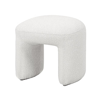 Hirokoz Boucle Ottoman Stool - Eggshell White