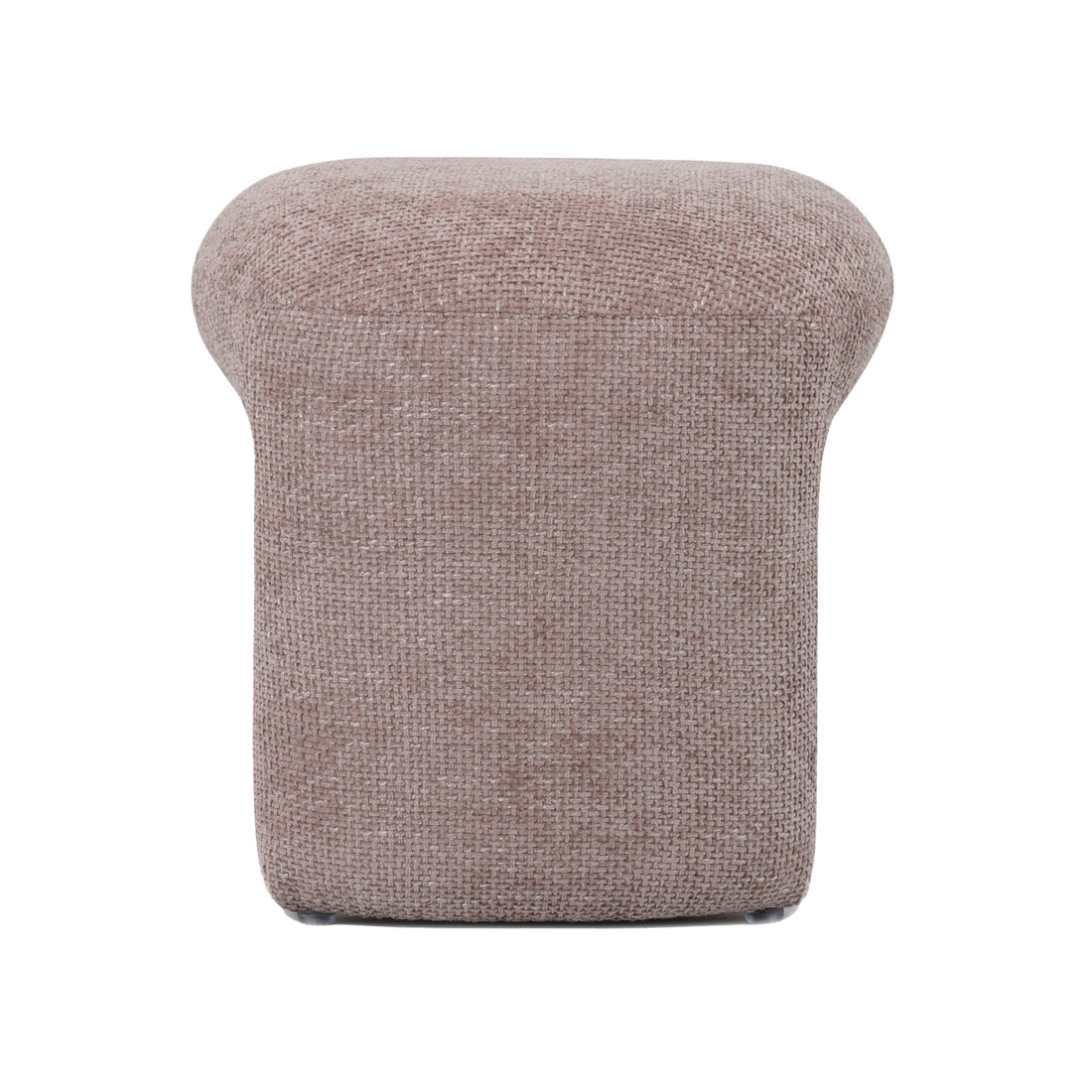 Hirokoz Chenille Ottoman Stool Light Pink features plush chenille fabric upholstery with a compact, modern design. It's supported by a solid wood frame, providing a stylish and functional addition to any space.