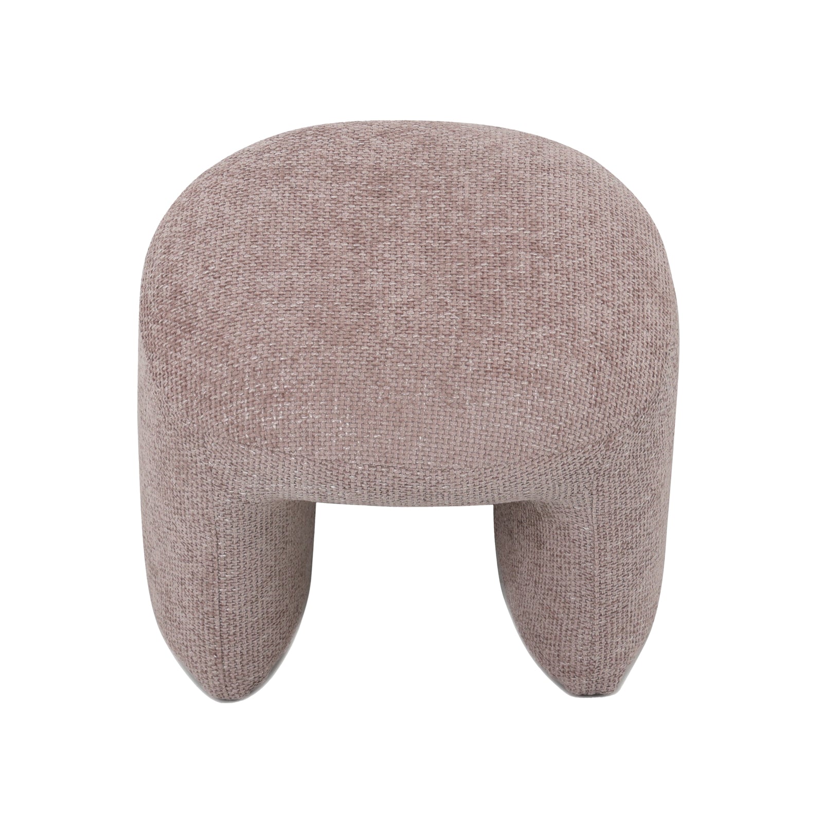 Hirokoz Chenille Ottoman Stool Light Pink, featuring a close-up of its ultra-soft chenille fabric and plush Fresh Foam cushioning, showcasing its modern design and sturdy solid wood frame.
