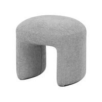Hirokoz Chenille Ottoman Stool in Warm Grey features a plush, round design with textured chenille fabric, showcasing modern elegance and comfort. Perfect for stylish seating or a footrest in any space.