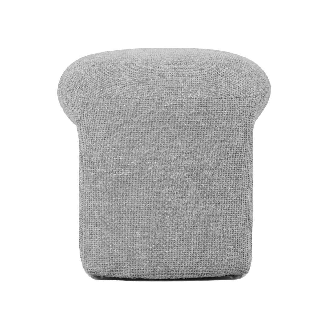 Close-up of the Hirokoz Chenille Ottoman Stool in Warm Grey, showcasing its plush chenille fabric and sturdy build, perfect for enhancing comfort and style in any living space.