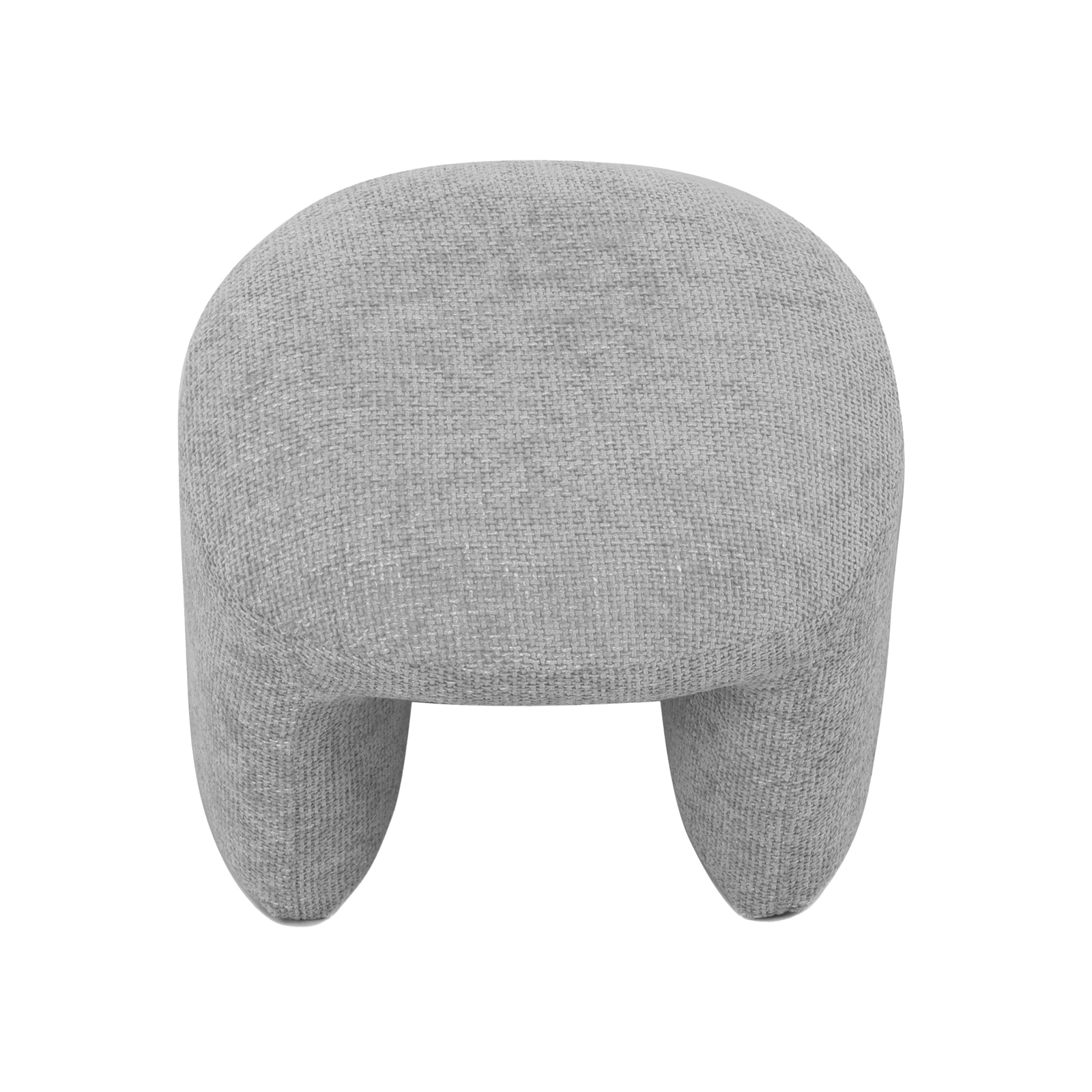 Hirokoz Chenille Ottoman Stool in Warm Grey showcases a plush, textured chenille fabric surface, highlighting its modern design and comfort-focused construction, perfect for enhancing any living space.
