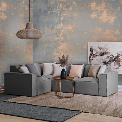 Ivanna Fabric Corner Modular Sofa - Grey