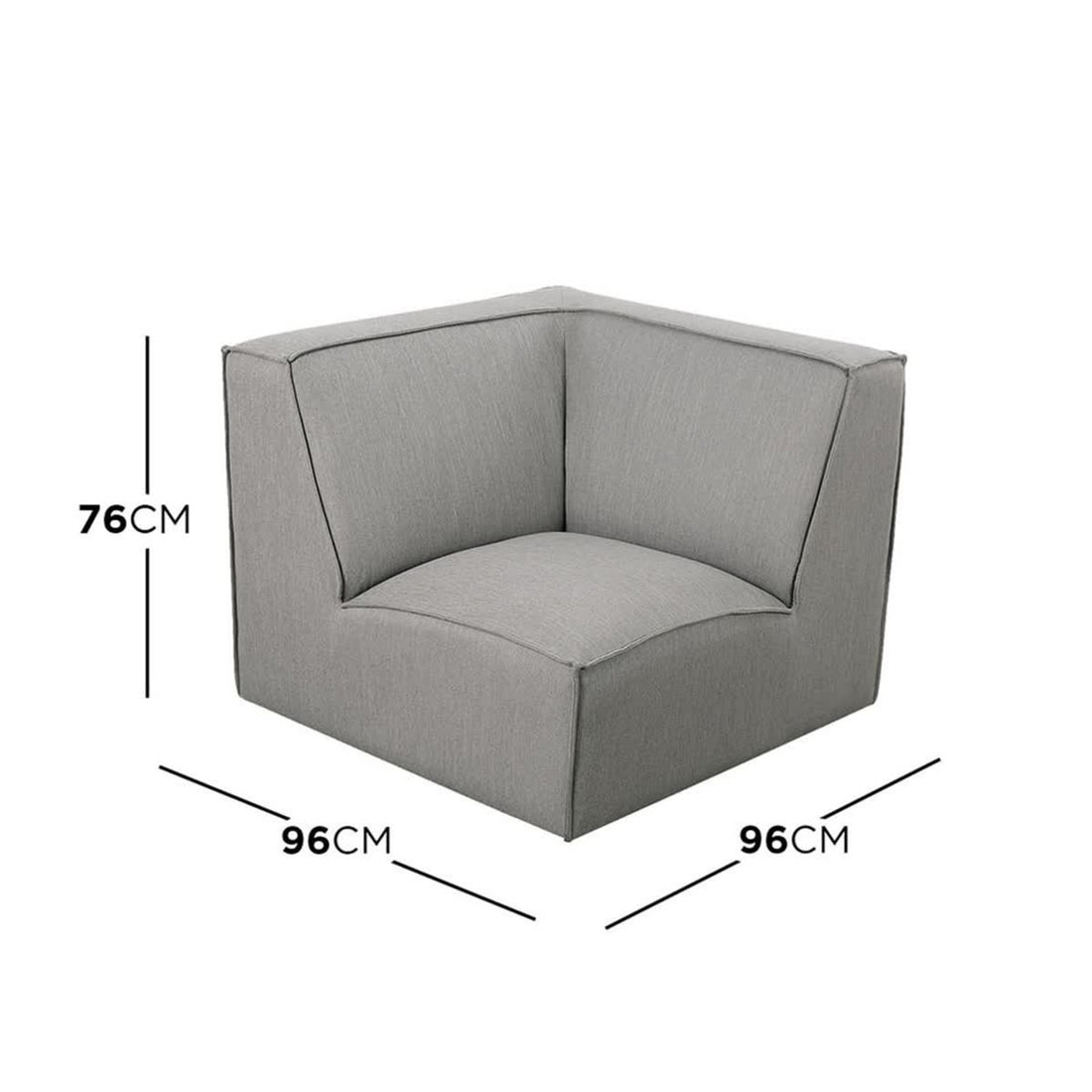Ivanna Fabric Corner Modular Sofa - Grey