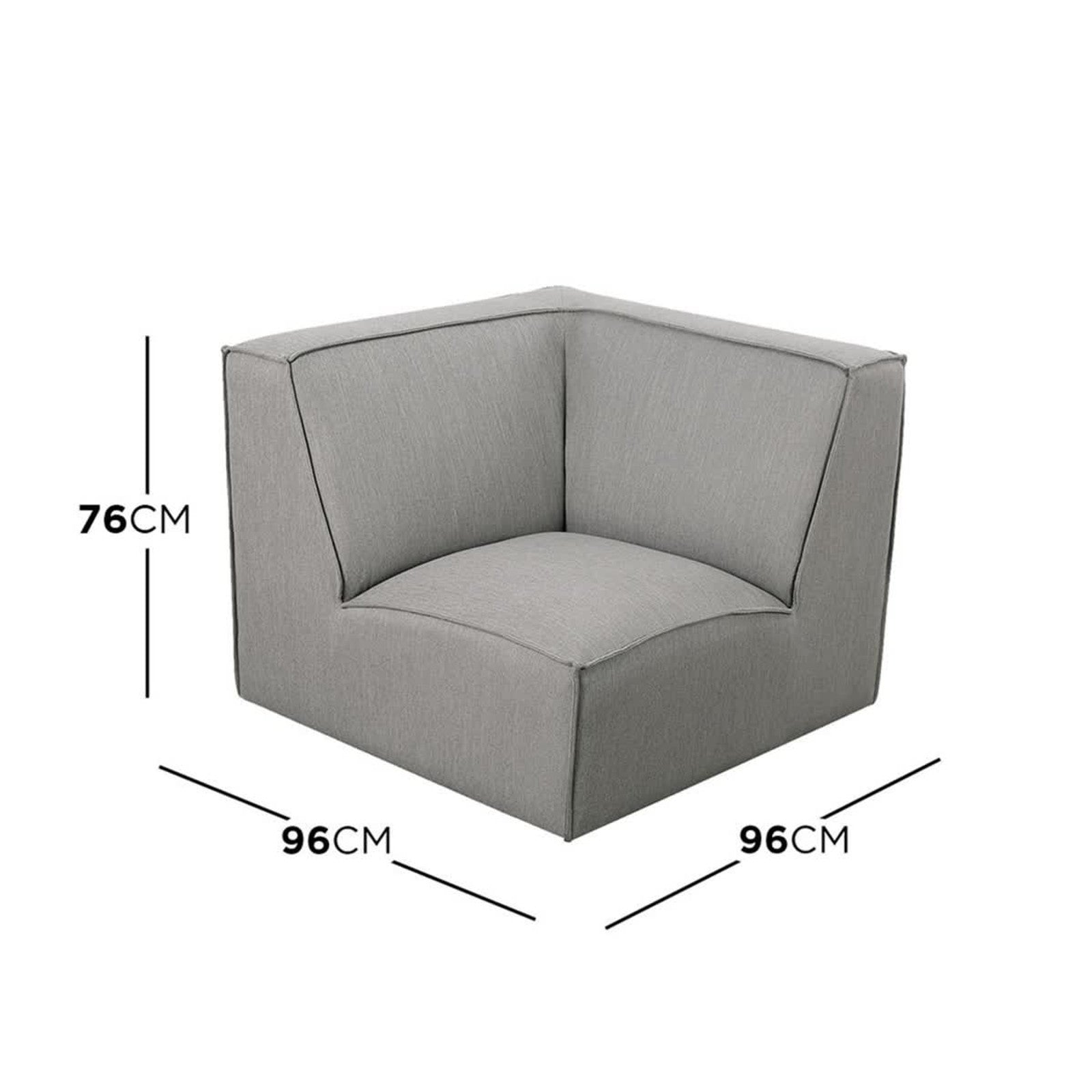 Ivanna Fabric Corner Modular Sofa - Grey
