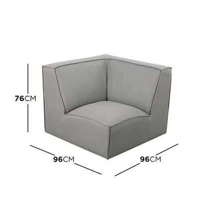 Ivanna Fabric Corner Modular Sofa - Grey