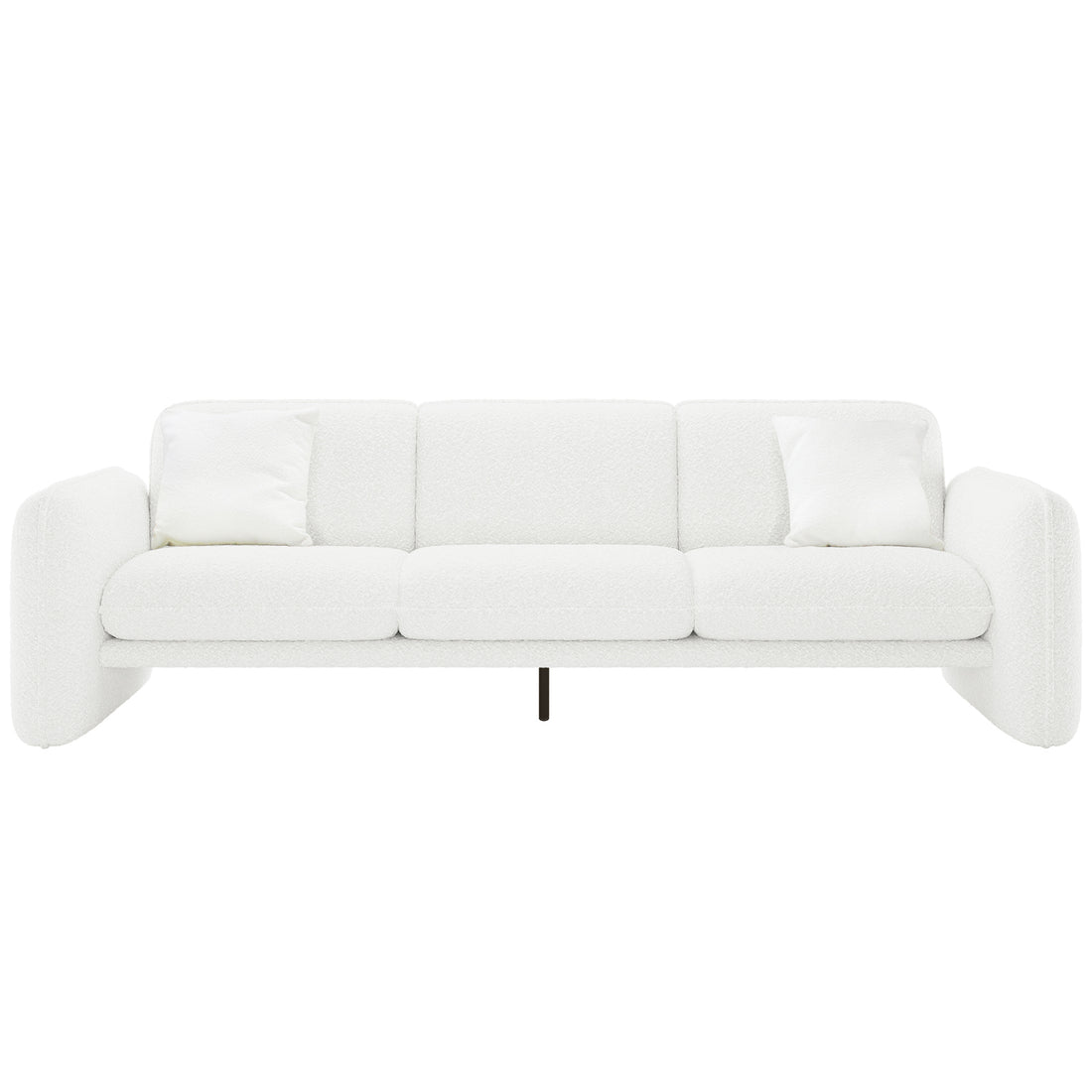 Ivano 4 Seater Boucle Upholstered Sofa - Cream White