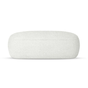 Jamie 110cm Boucle Fabric Ottoman in Cream White
