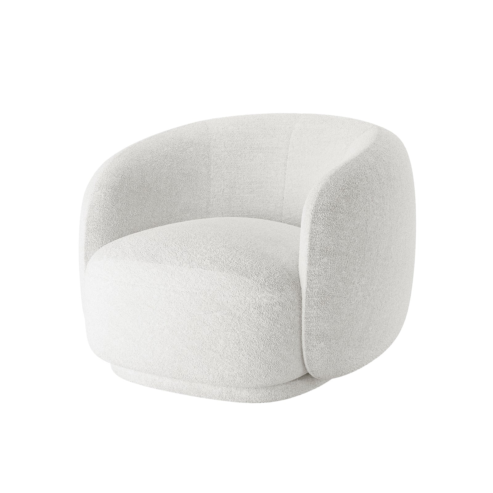 Janelle Boucle Curved Accent Chair in White