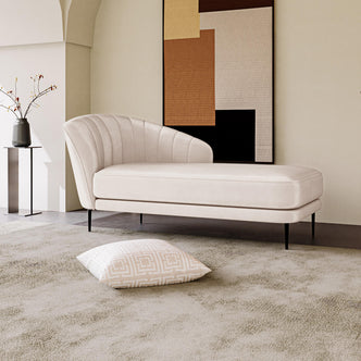 Kaj Velvet Daybed - Right Armrest - Cream-Lifestyle