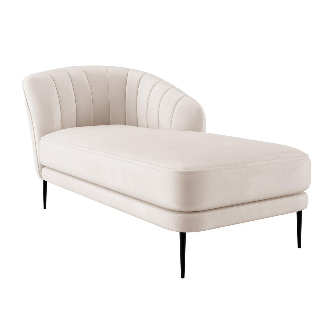 Kaj Velvet Daybed - Right Armrest - Cream
