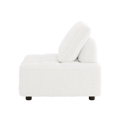 Kazumi 3 Seater Boucle Modular Sofa Set - Cream White