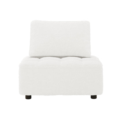 Kazumi 2 Seater Boucle Modular Sofa Set - Cream White