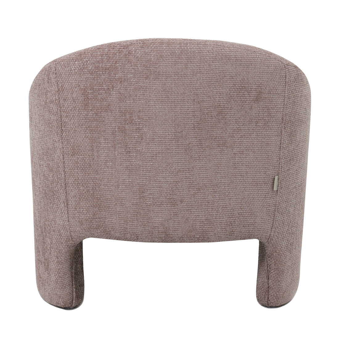 Kotrina Linen Chenille Accent Armchair Light Pink, showcasing a curved backrest and plush cushion, wrapped in soft, textured chenille fabric. Features deep seating and a sleek, supportive design.
