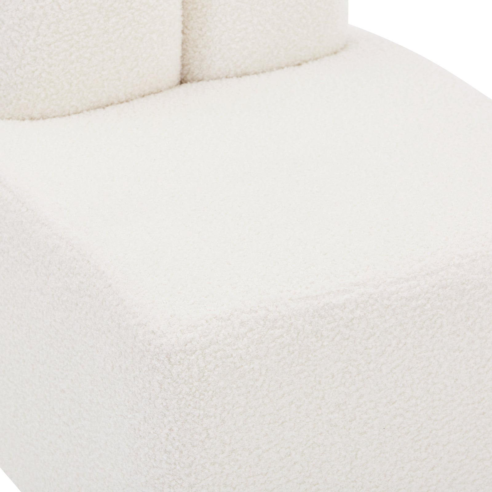 Lenore Boucle Plush Bunny Cushioned Kids Chair features a whimsical bunny-shaped backrest, plush foam padding, and boucle fabric, creating a cosy, playful seating option for children's spaces.