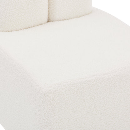 Lenore Boucle Plush Bunny Cushioned Kids Chair features a whimsical bunny-shaped backrest, plush foam padding, and boucle fabric, creating a cosy, playful seating option for children's spaces.