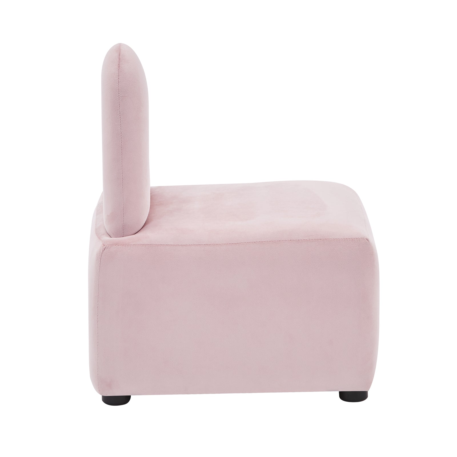 Lenore Velvet Plush Bunny Cushioned Kids Chair - Light Pink, showcasing a plush bunny-eared backrest, velvet upholstery, and sturdy frame, offering a whimsical, cozy seating option for children.