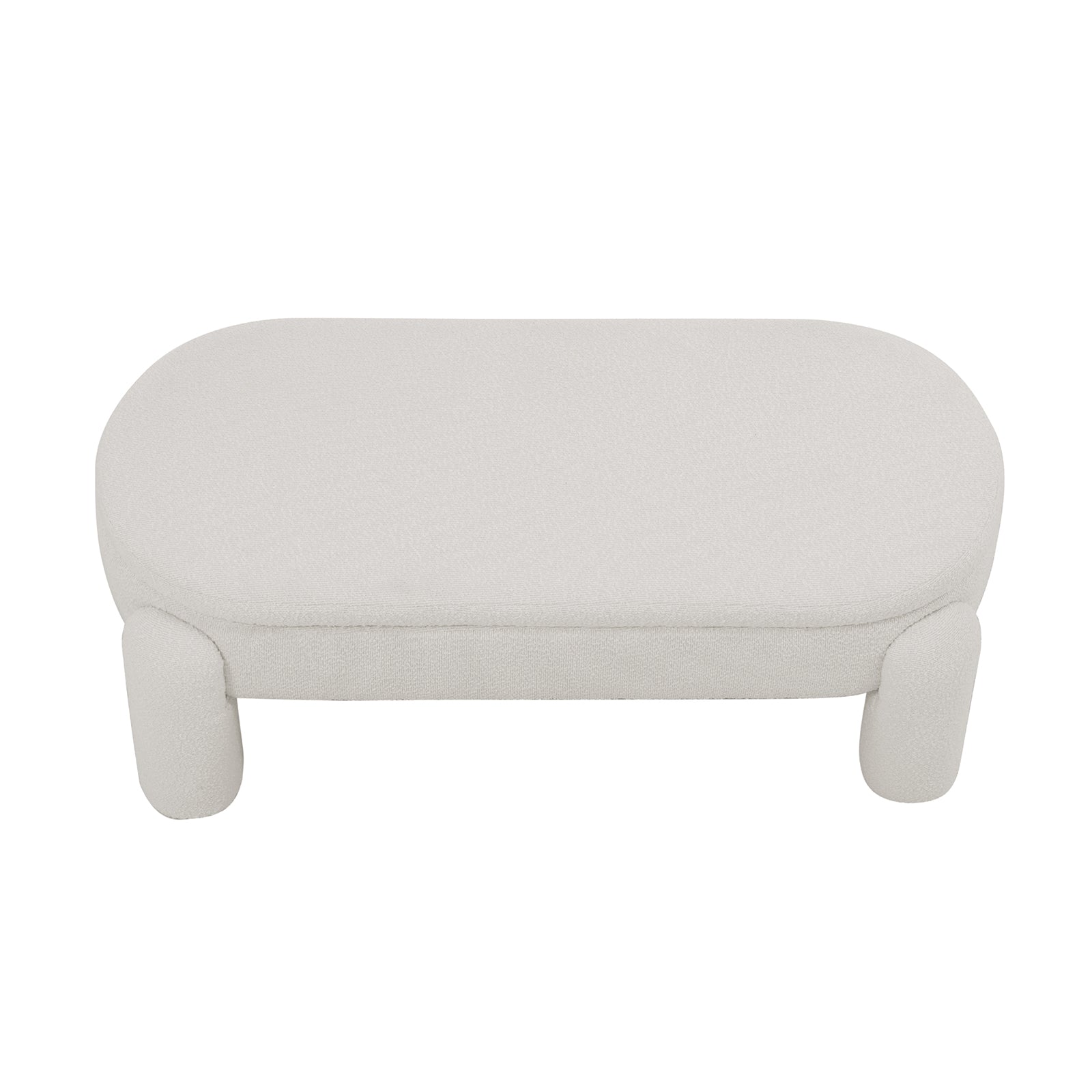 Close-up of the Lonea Bouclé Upholstered Bench with Storage showcasing its luxuriously textured fabric, plush padding, and sleek design, emphasizing its modern aesthetic and functional storage feature.