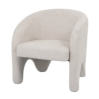 Marlona Linen Chenille Accent Armchair features plush chenille fabric and a cushioned seat with a curved silhouette, supported by a sturdy solid wood frame. Ideal for stylish, comfortable seating.