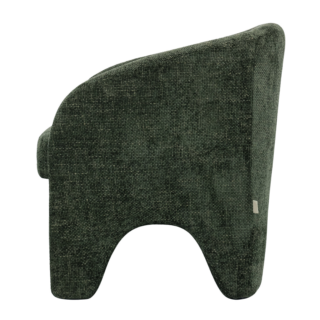 Marlona Linen Chenille Accent Armchair showcasing its plush chenille fabric with a curved silhouette, cushioned seat, and ergonomic design, set against a simple backdrop.