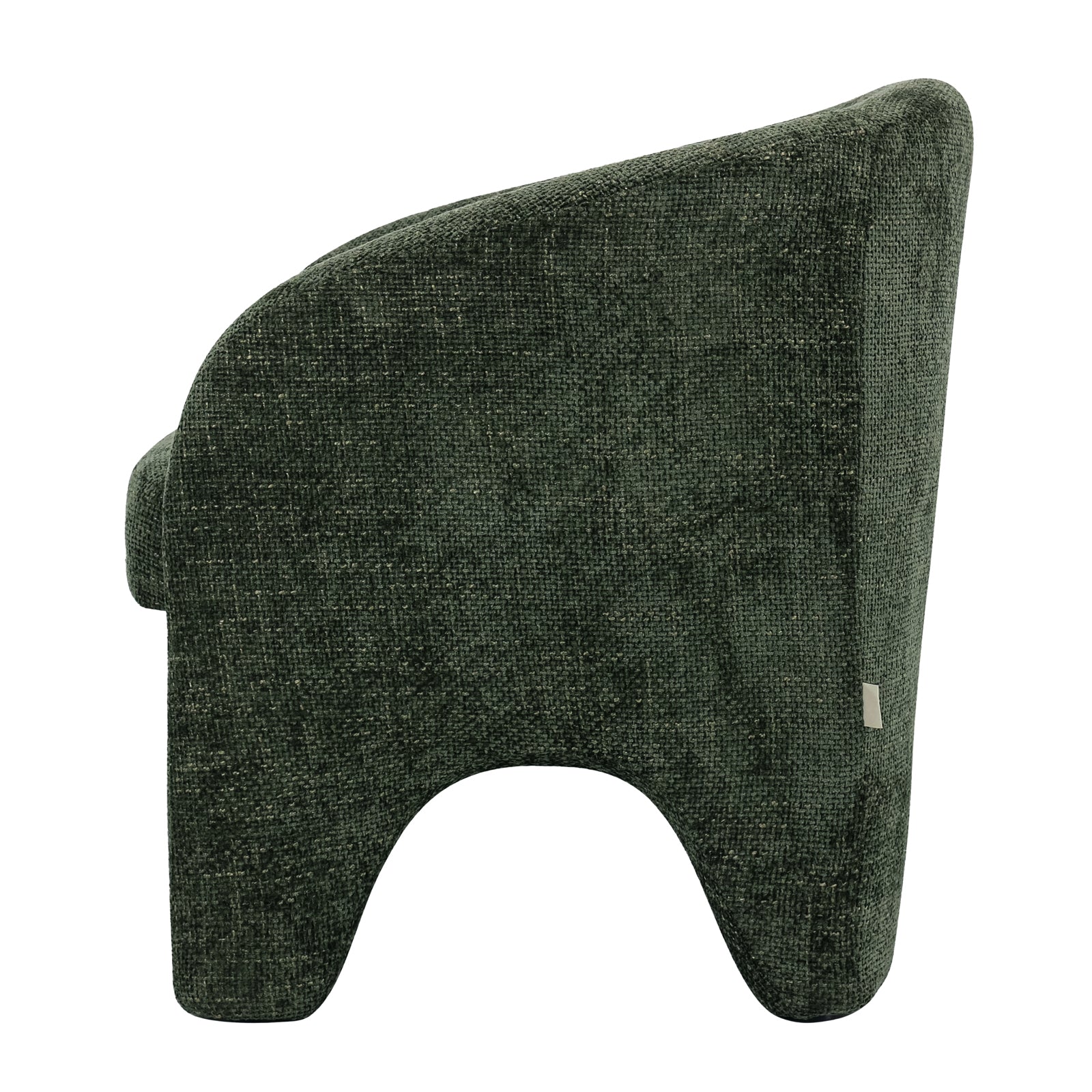 Marlona Linen Chenille Accent Armchair showcasing its plush chenille fabric with a curved silhouette, cushioned seat, and ergonomic design, set against a simple backdrop.