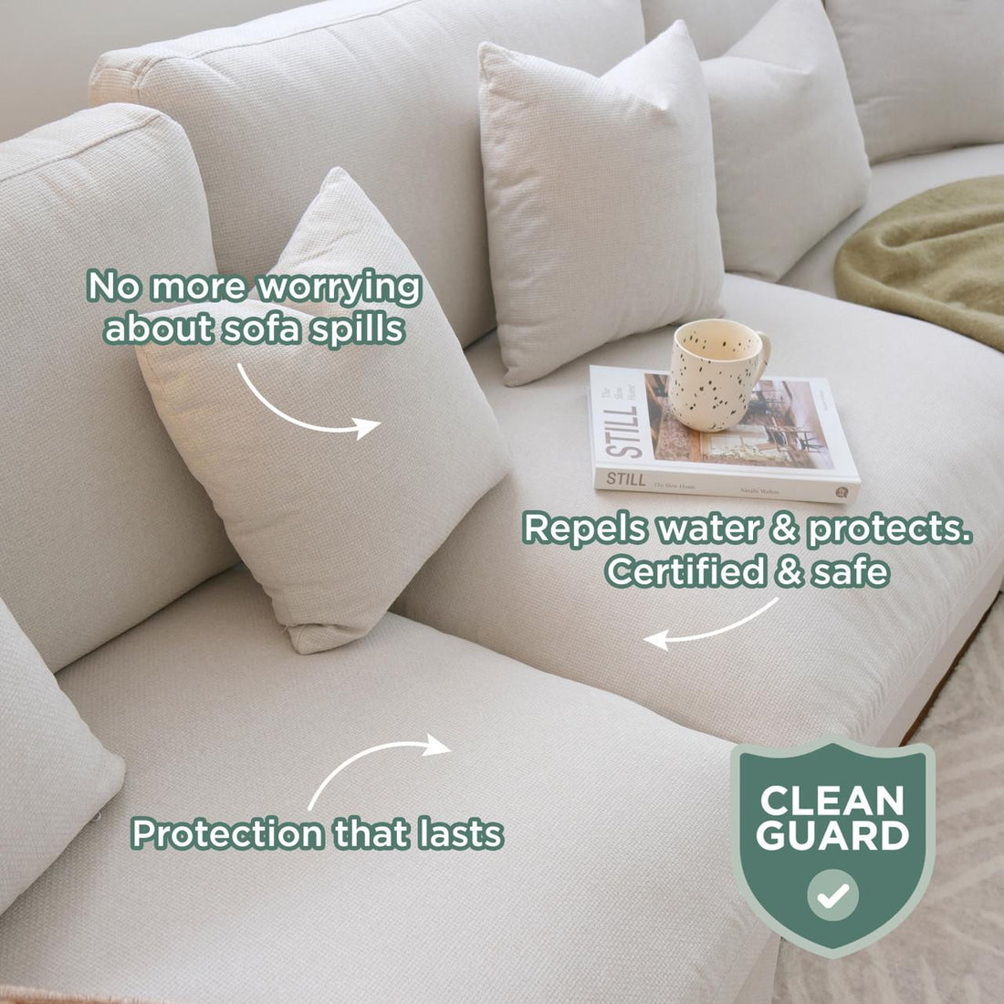 Millie 4-Seater Fabric Corner Chaise Sofa showcases plush cushions and modular design with deep seating, featuring premium woven linen fabric, emphasizing comfort and modern style in living spaces.