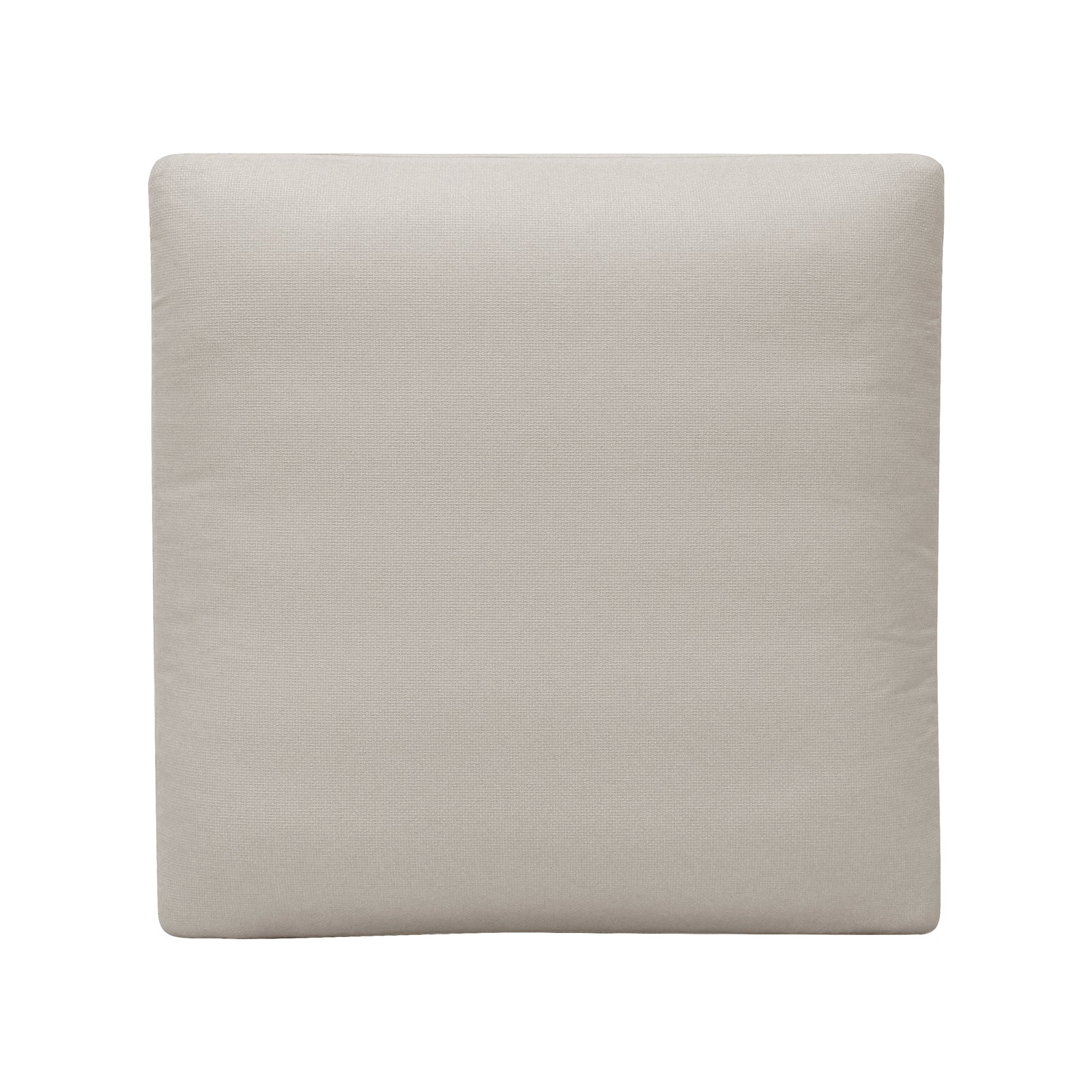 Millie Fabric Ottoman Modular Sofa Light Beige shown with a close-up of its soft, square-patterned white fabric surface, highlighting the plush texture and modular design for versatile living room comfort.