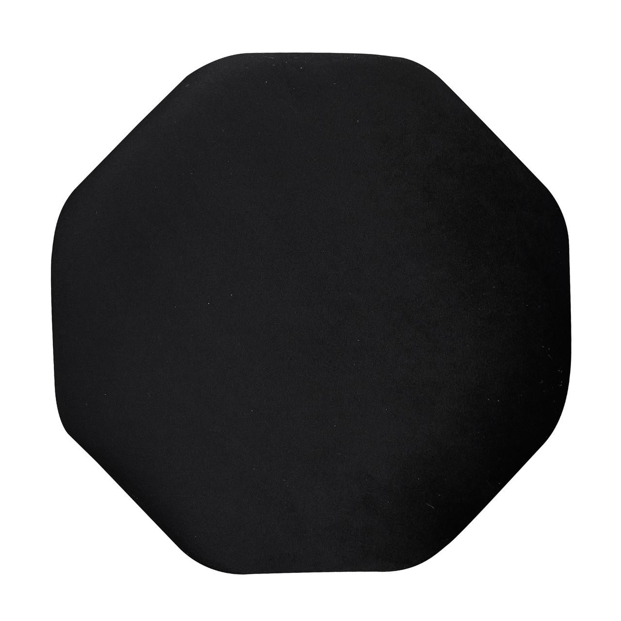 Paisley Velvet Round Accent Stool with Cushion in Black, featuring a plush, elegant design with a soft velvet cover, perfect for enhancing any living space or vanity area.