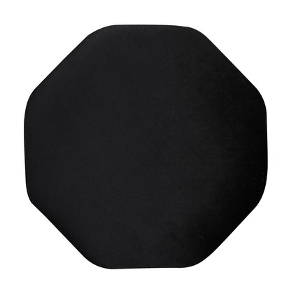 Paisley Velvet Round Accent Stool with Cushion in Black, featuring a plush, elegant design with a soft velvet cover, perfect for enhancing any living space or vanity area.
