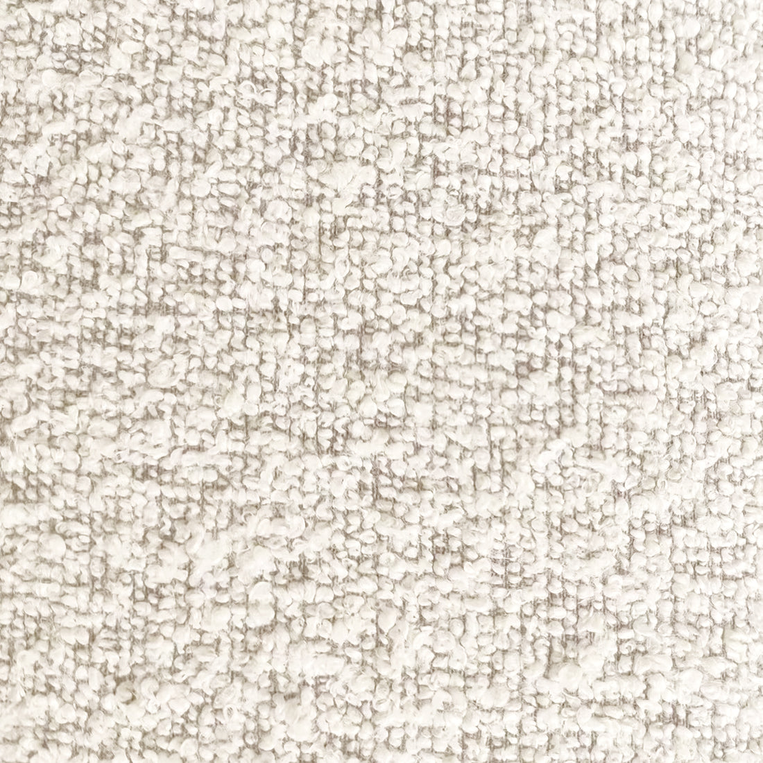 Close-up of the loop-textured fabric of the Parisa 3 Seater Tufted Boucle Sofa, showcasing its plush, off-white boucle material, emphasizing the sofa's luxurious and cozy texture.