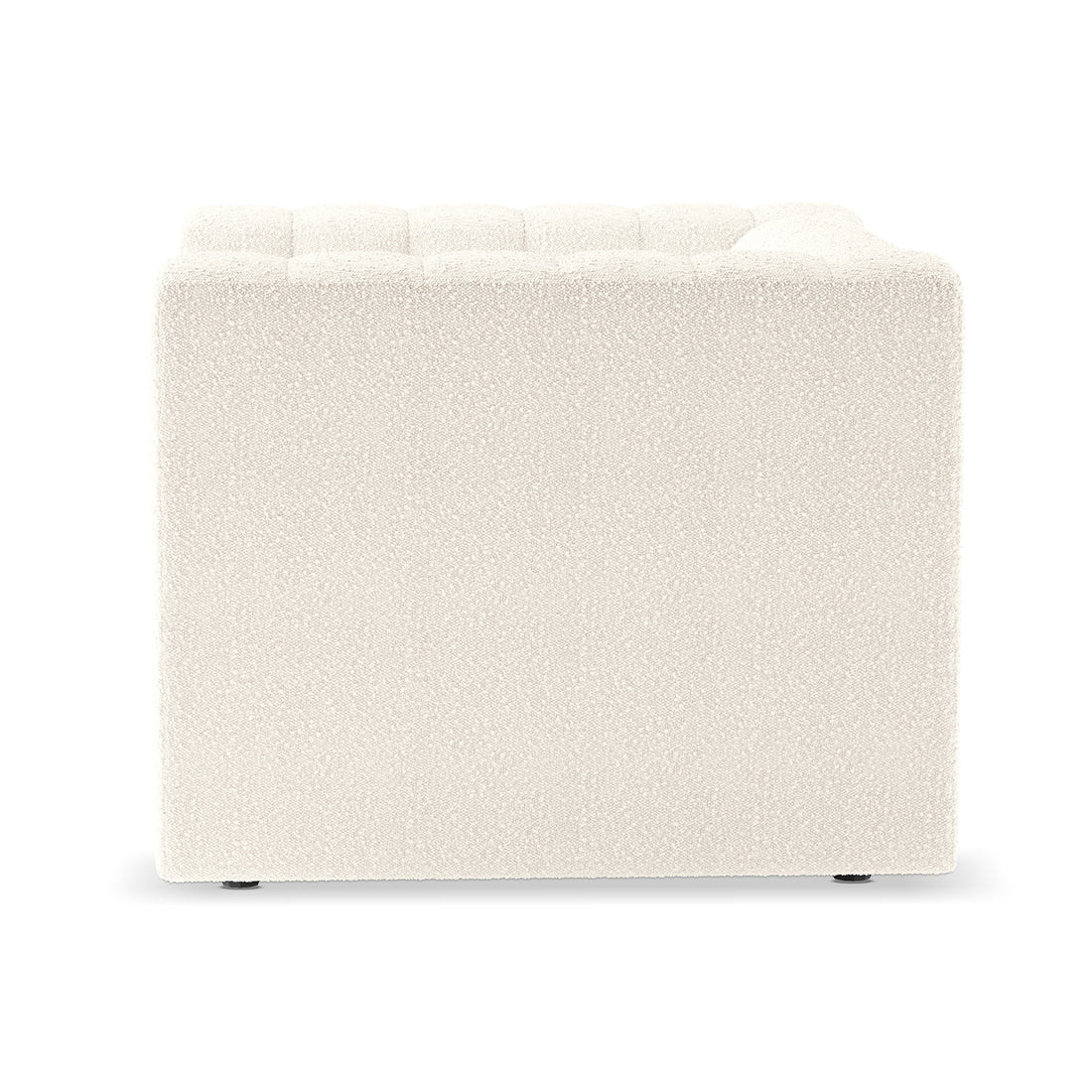 Parisa 4 Seater Tufted Boucle Sofa Set Cream White showcasing elegant tufted detailing and plush boucle fabric, emphasizing a luxurious and modern design ideal for enhancing any contemporary living space.