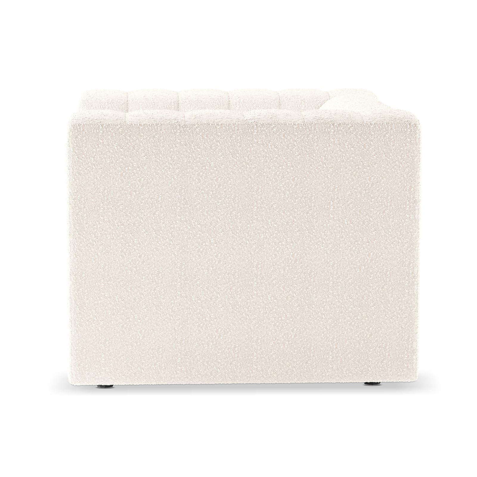 Parisa 4 Seater Tufted Boucle Sofa Set Cream White showcasing elegant tufted detailing and plush boucle fabric, emphasizing a luxurious and modern design ideal for enhancing any contemporary living space.