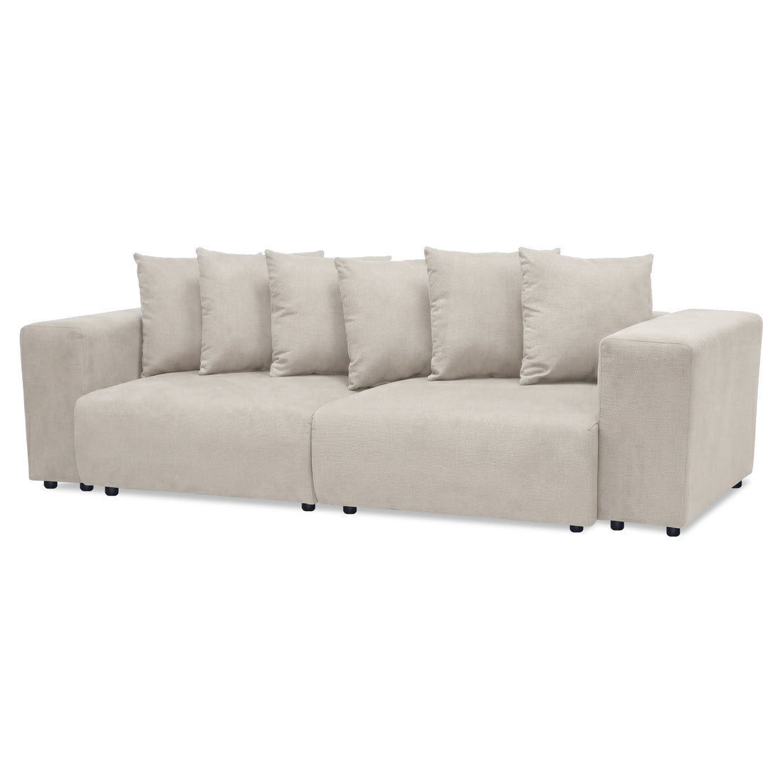 Modern light beige sectional sofa on white background