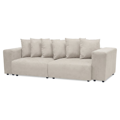 Modern light beige sectional sofa on white background