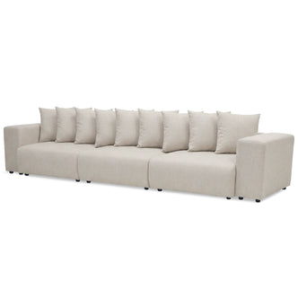 Beige sectional sofa on white background