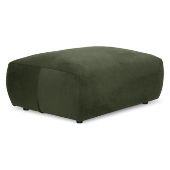 Dark green rectangular ottoman on white background