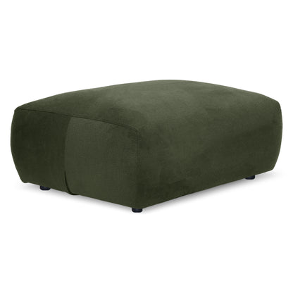 Dark green rectangular ottoman on white background