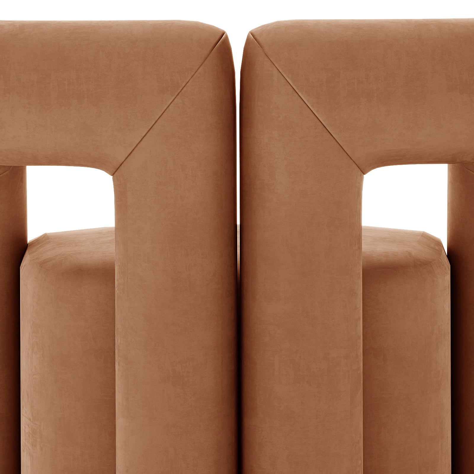 Safi Velvet Curved Occasional Accent Chair - Burnt Orange