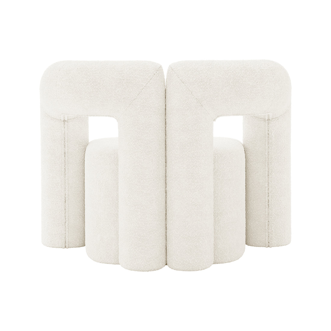 Safi Boucle Curved Occasional Accent Chair - Eggshell White