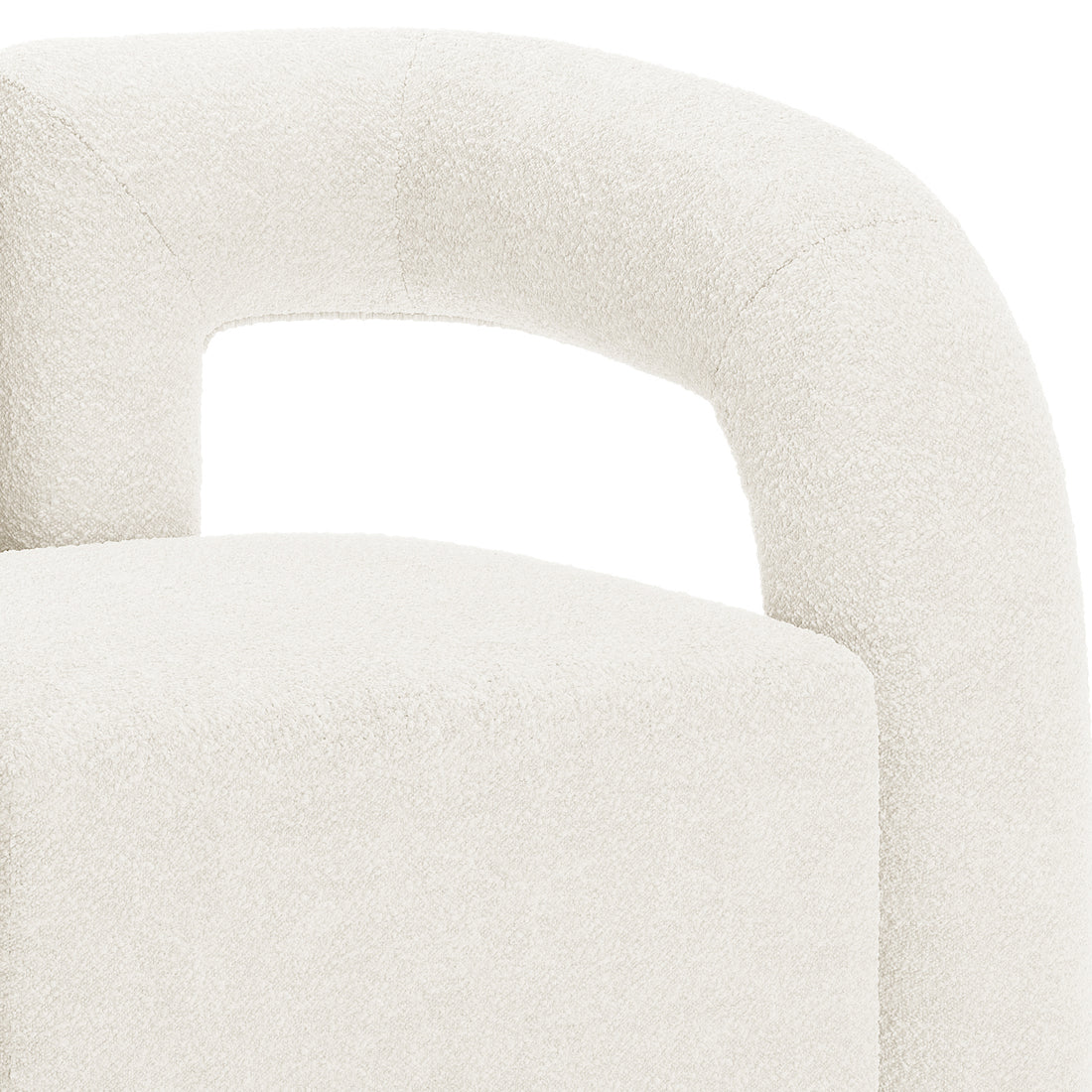 Safi Boucle Curved Occasional Accent Chair - Eggshell White