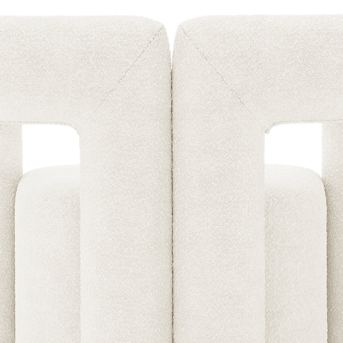 Safi Boucle Curved Occasional Accent Chair - Eggshell White