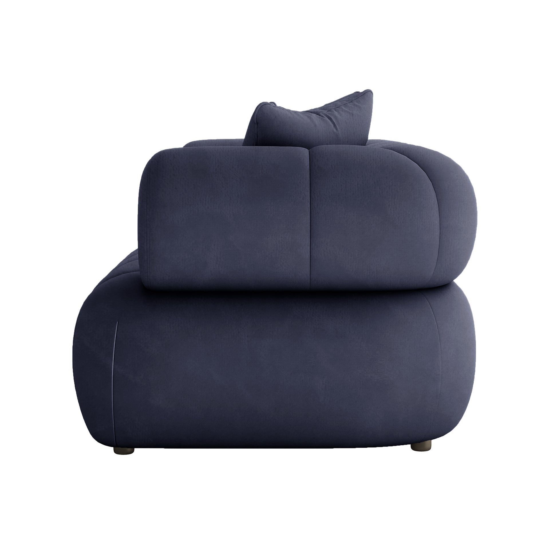 Samira 5 Seater Velvet Sofa Set - Navy Blue, showcasing its plush velvet upholstery, firm cushions, and elegant design, highlighting the luxurious seating area and sturdy construction.
