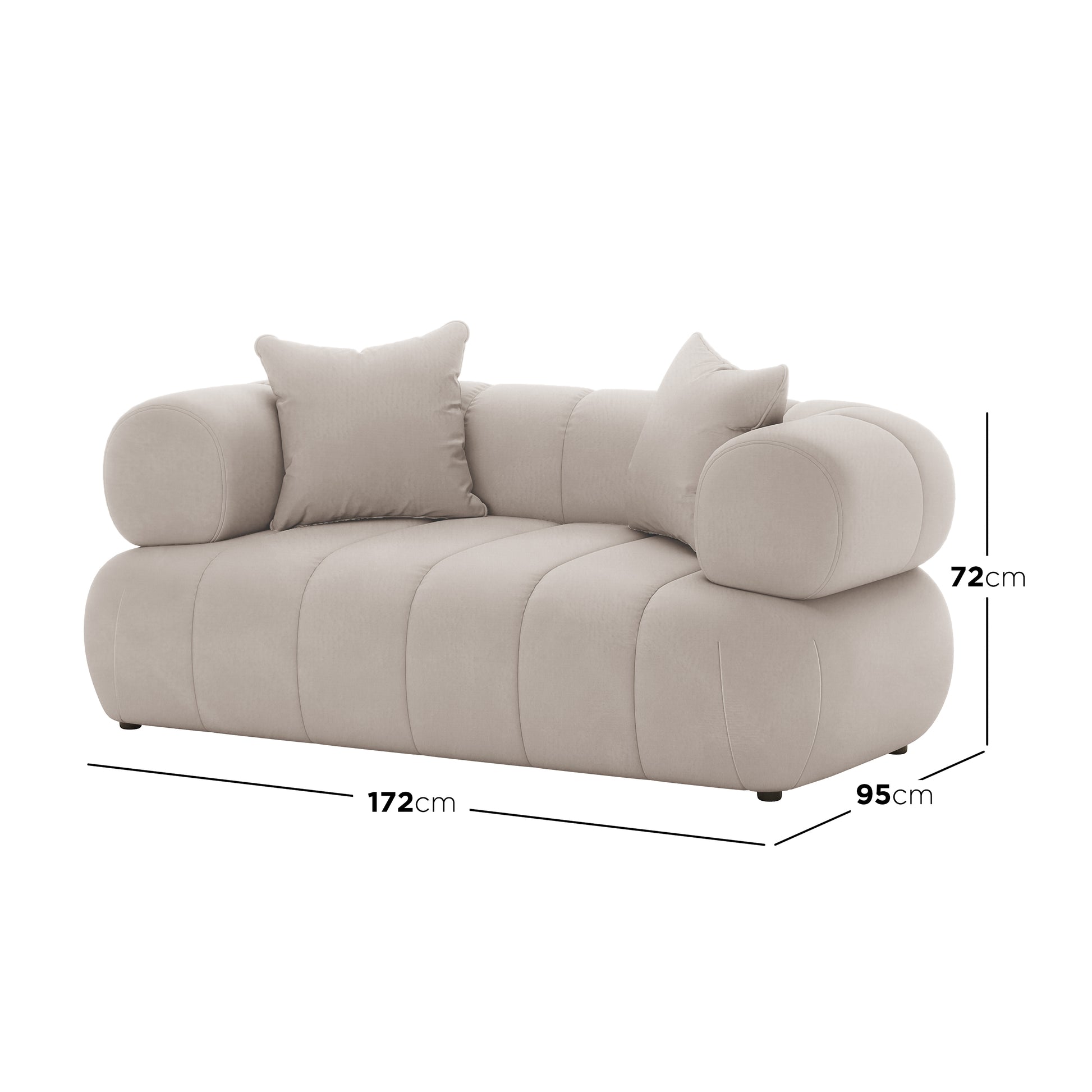 Samira 5 Seater Velvet Sofa Set - Warm Beige, showcasing plush velvet upholstery and detailed craftsmanship, with visible solid wood frame and high-density foam padding for comfort.