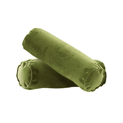 Sollia 3-Seater Velvet Sofa in jade green, featuring plush velvet upholstery, matching round bolster pillows, and stylish wooden feet. The sofa's sleek modern design promises elegance and comfort for any space.