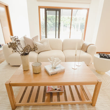 Soraya 3 Seater Modular Velvet Sofa Set - Cream White, featuring plush velvet upholstery, low-rise modern design, and modular configuration, perfect for stylish and comfortable living room seating.