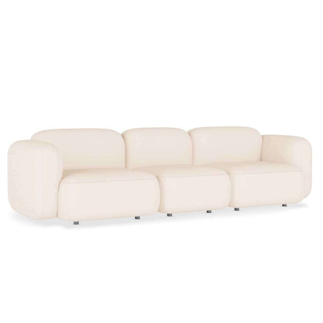 Soraya 3 Seater Modular Velvet Sofa Set - Cream White, showcasing plush velvet upholstery and a sleek low-rise design, perfect for modern living spaces with modular seating flexibility.