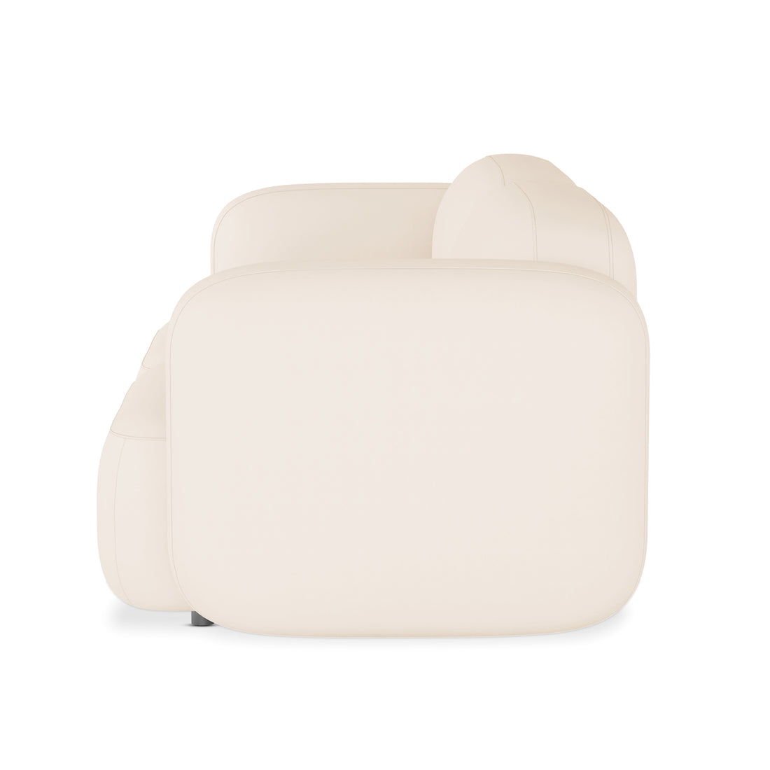 Soraya 2 Seater Modular Velvet Sofa Set - Cream White, featuring plush velvet fabric, modern low-rise design, and modular configuration, shown in close-up with the back detailing.